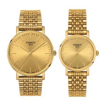 TISSOT ĐÔI – KÍNH SAPPHIRE – QUARTZ (PIN) – DÂY KIM LOẠI